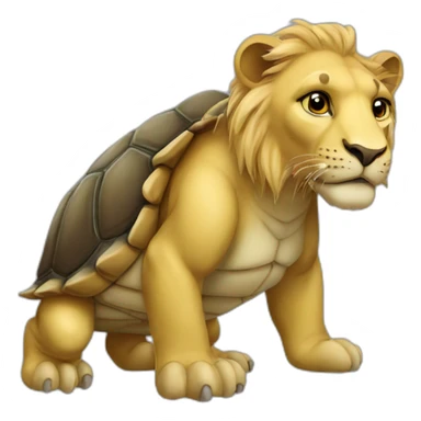 Tortue sur lion sticker