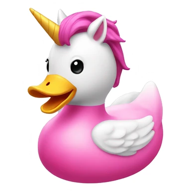 Rubber pink duck in form of a unicorn  sticker