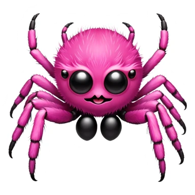 pink thick fuzzy jumping spider  sticker