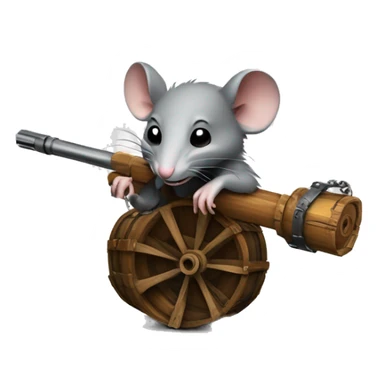 Rat with a 6 barrel minigun made of wood and metal  sticker