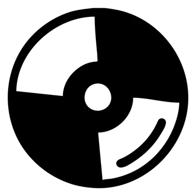 A CD disc in a black filled icon style, with a holographic effect. sticker