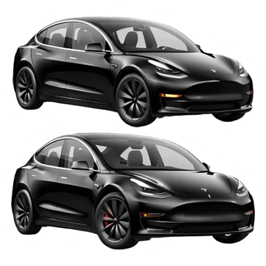 tesla model 3 performance black com puxadores pretos e jantes de 20 polegadas sticker