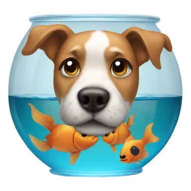 Dog in a fish bowl sticker