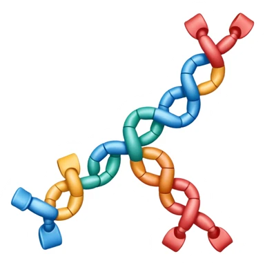 Single RNA strand (mRNA) modeled like a museum display: one strand only, gently twisting half-helix; glossy polymer appearance; ribose–phosphate backbone as a continuous ribbon; bases A U C G as colored plaques facing inward;  sticker