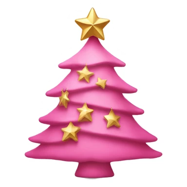 Pink Christmas tree with a gold star sticker
