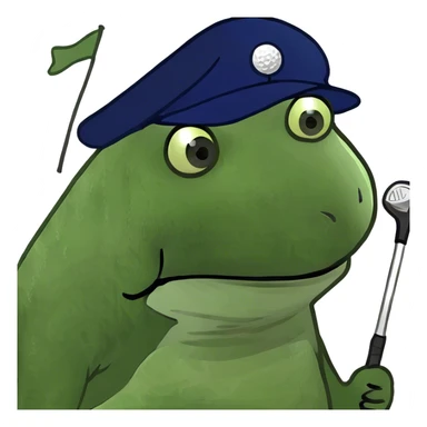 Bufo putting on a golf course sticker