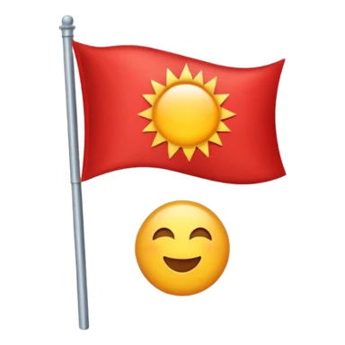 Red flag northwest background is blue with sun sticker