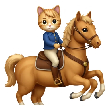 cat riding a horse sticker