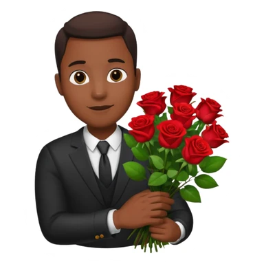 Black Male hand give a bogue of flowers sticker