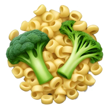 dish with macaroni and pieces of broccoli sticker