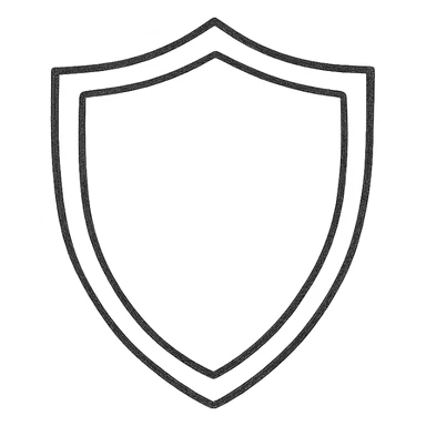hand-drawn black outline of a shield, minimal and clean sticker
