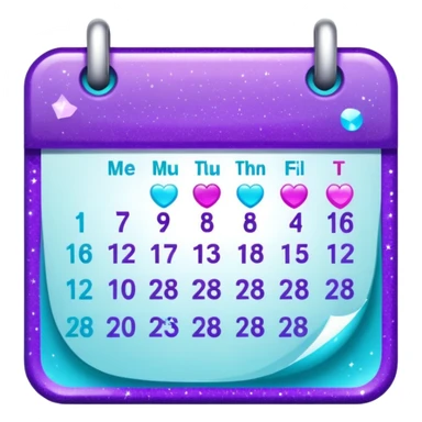 glitter purple and cian calendar sticker