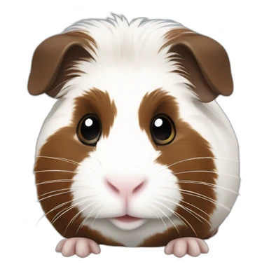 Guinea pig, white and dark brown sticker