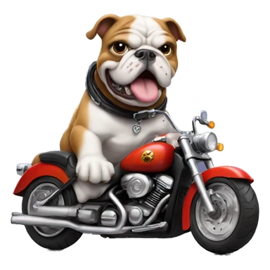 Bulldog on a motorcycle sticker