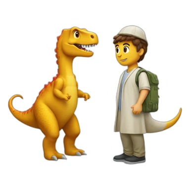 Couple musulman sur le dos d’un dinosaure sticker