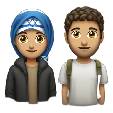 israeli and palestinian sticker