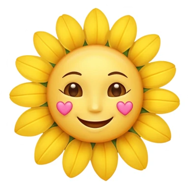 sun with hearts and flowers sticker