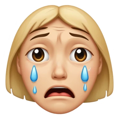 crying face emoji, expressive and clear sticker