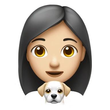Mädchen mit weißem Chau chau hund sticker