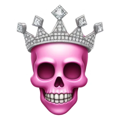 Pretty pink Skull with diamond crown  sticker
