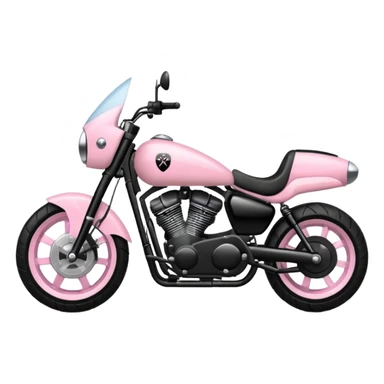 Light pink and black motorcycle with spikes sticker
