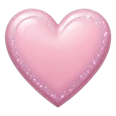Pastel pink skinny heart with sparkle sticker