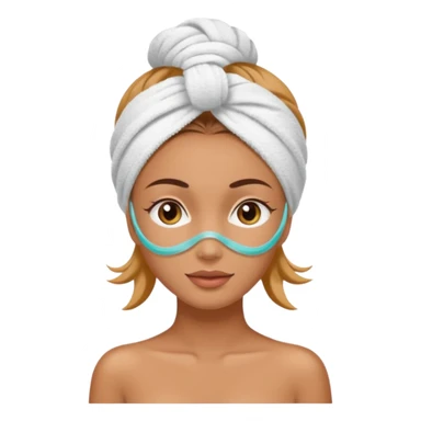 spa girl with towel in here hair with spa mask  sticker