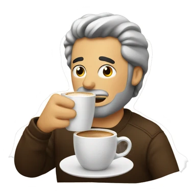 Classic emoji drinking a coffee sticker