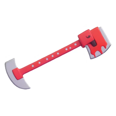 a bloody axe, 3D emoji style sticker