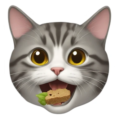 cat eating a fly sticker