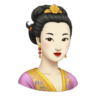 The face of the emperor's concubine in medieval China sticker