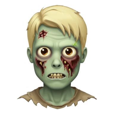ios style zombie male with blonde hair sticker