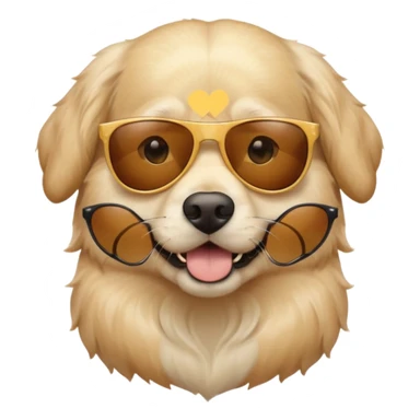 English cream golden wearing sunglasses  sticker