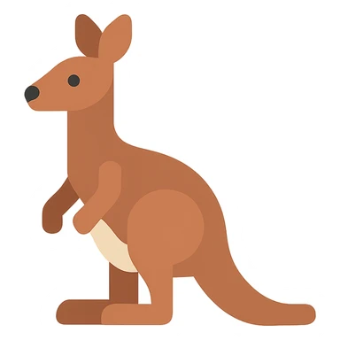 Flat design style kangaroo sticker