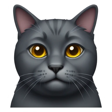 fat dark gray cat sticker