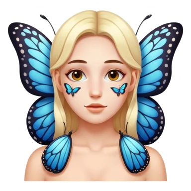 face eating butterfly sticker