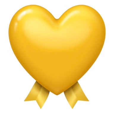 yellow heart with a ribbon sticker