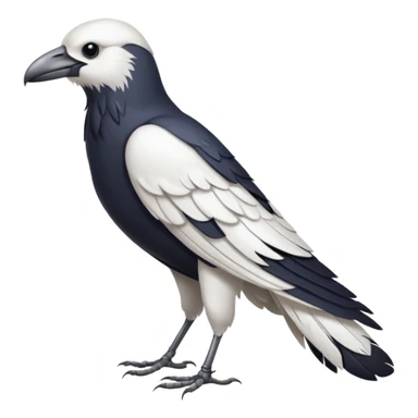 a white crow emoji with no clothes sticker