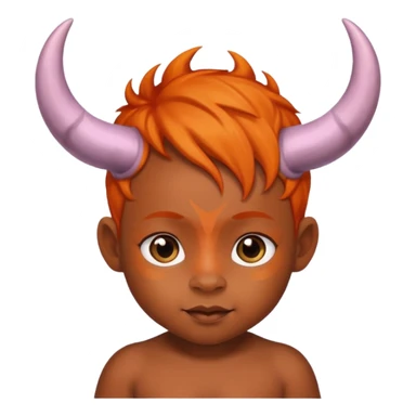 black baby with horns and orange hair sticker