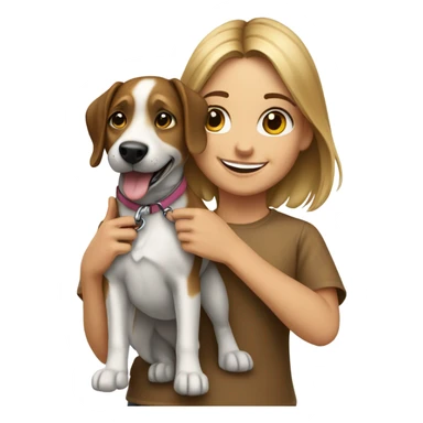 realistic girl with dog sticker