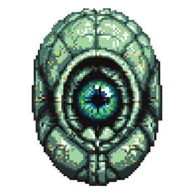 cranial, eye, MRI, SCAN, egg, embryonic, inside of glass egg, dark creature, eerie, otherworldly, crystal embryo, tiny embryo. fetoid shape sticker