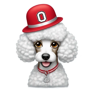 Poodle wearing Ohio state hat sticker
