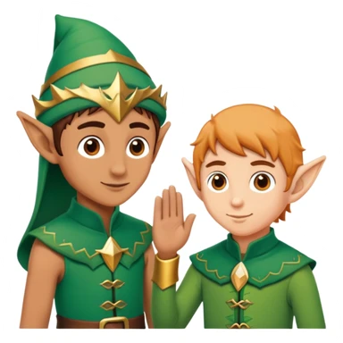 a person meeting an elf sticker