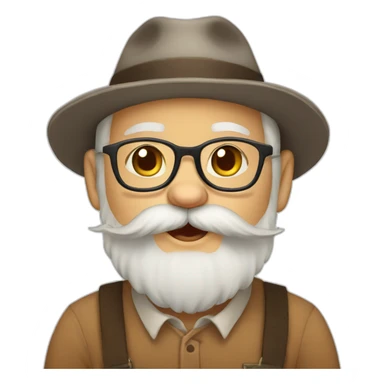 granpa cat with beard sticker