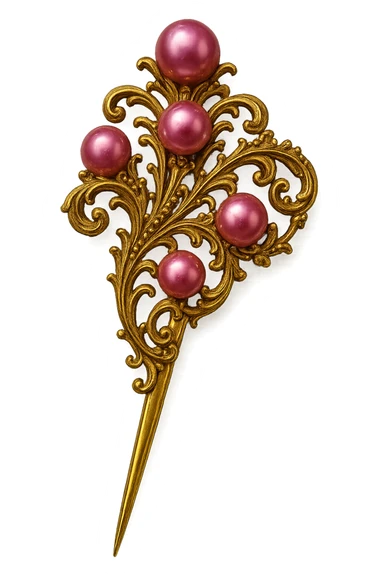 pink pearl hairpin, luxurious and bold sticker