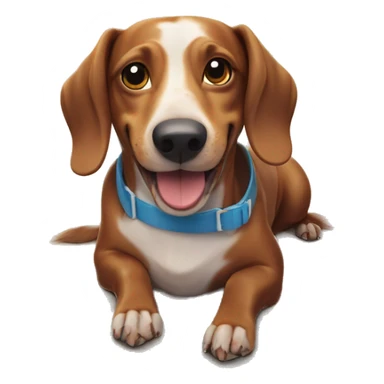 happy sausage dog at the beach sticker