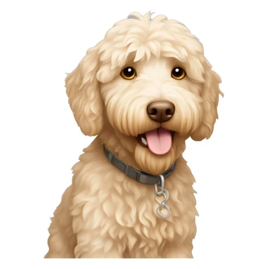 Cream colored Australian labradoodle sticker