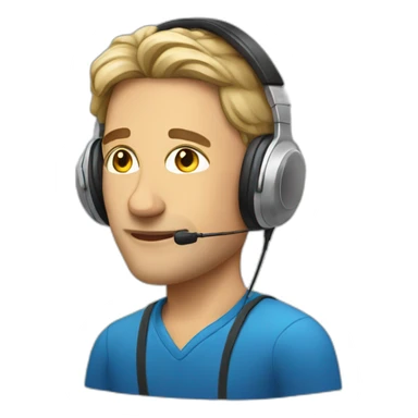 European teacher in headphones sticker
