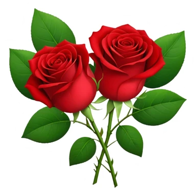 One red flower and one white flower in bouquet sticker