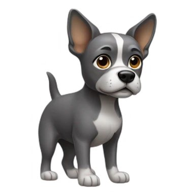 small-dark-grey-dog-standing-on-two-back-legs sticker